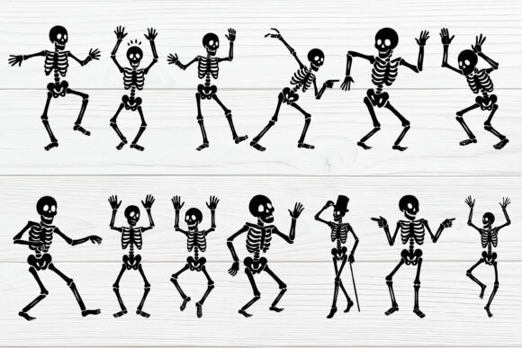 Download Dancing Skeleton Silhouette SVG Vector - Svg vector Collection