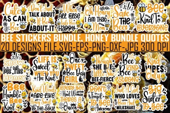 Download Bee Stickers Bundle, Honey Bundle Quotes - Quotes Collection