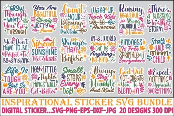 Download Inspirational Sticker SVG Bundle - Svg bundle Collection