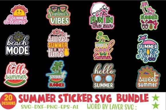 Download Summer Sticker SVG Bundle - Svg bundle Collection