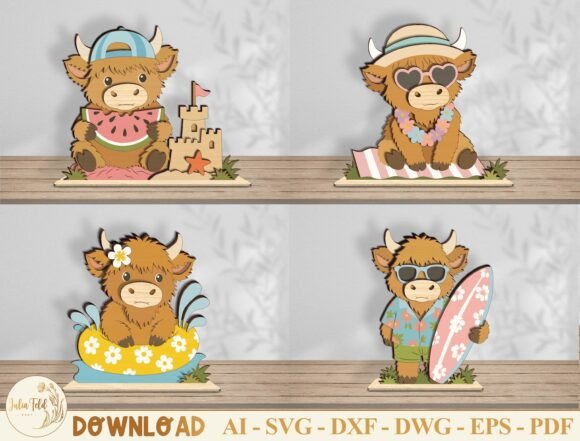 Download Highland Cow Shelf Sitter SVG Bundle - Svg bundle Collection