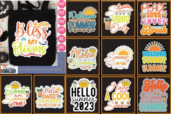 Download Summer Sticker SVG Bundle - Svg bundle Collection