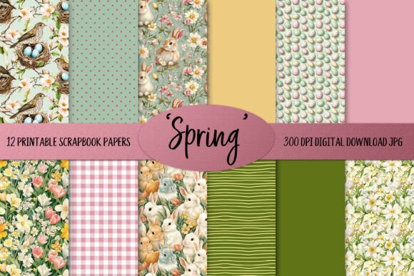 Download Spring Easter Printable Papers - Paper Collection