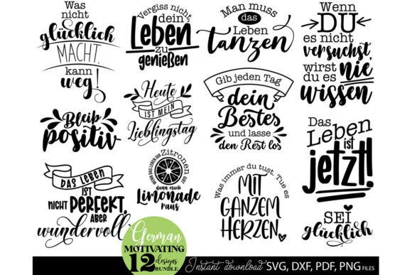 Download German Motivation Quotes SVG PNG Bundle - Quotes Collection