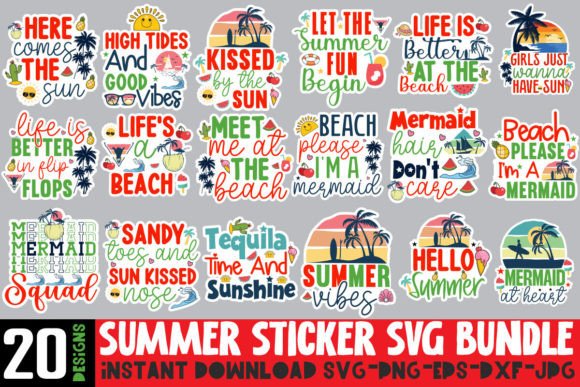 Download Summer Sticker SVG Bundle, Summer SVG - Svg bundle Collection