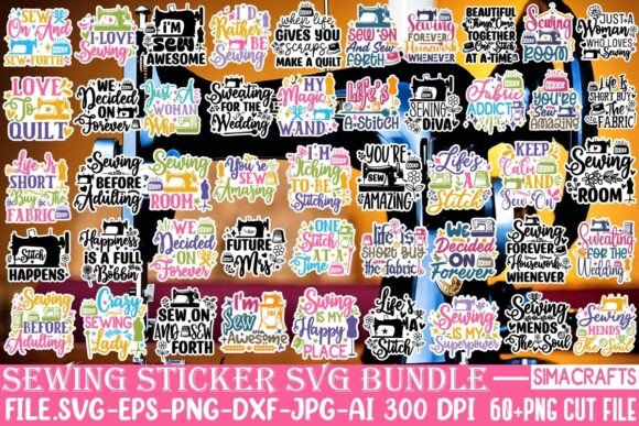 Download The Mega Sewing Sticker SVG Bundle - Svg bundle Collection
