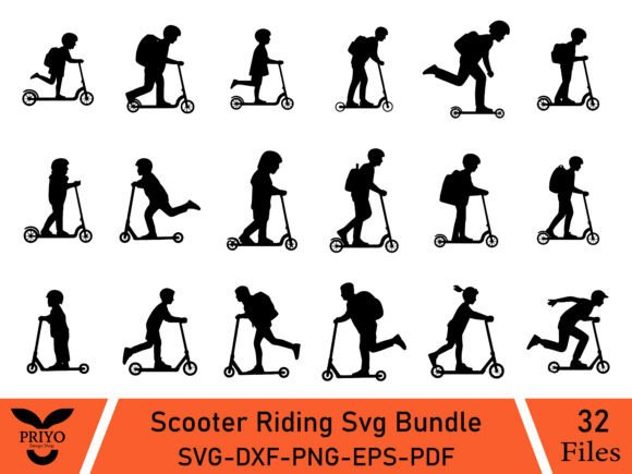 Download Scooter Riding Svg Bundle, Scooter SVG - Premium Resources