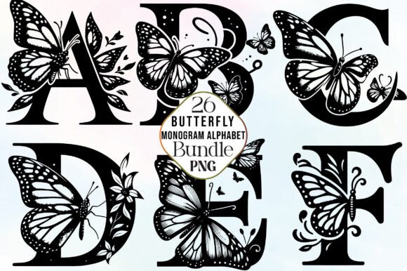 Download Butterfly Monogram Alphabet SVG Bundle - Svg bundle Collection