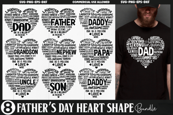 Download Father's Day Heart Shape SVG Bundle - Svg bundle Collection