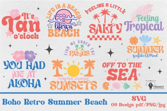 Download Boho Retro Summer Beach SVG Bundle - Svg bundle Collection