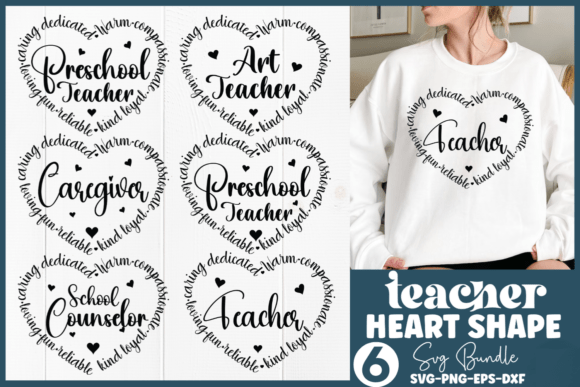 Download Teacher Heart Shape SVG Bundle - Svg bundle Collection