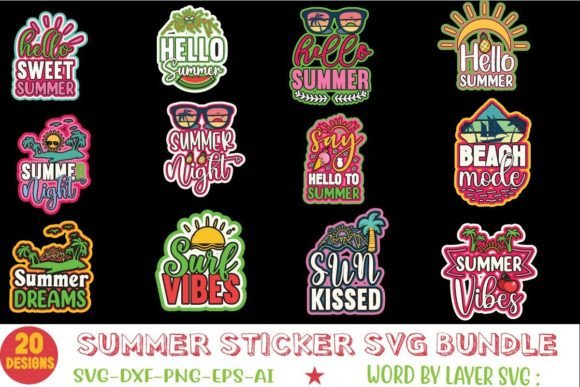 Download Summer Sticker SVG Bundle - Svg bundle Collection