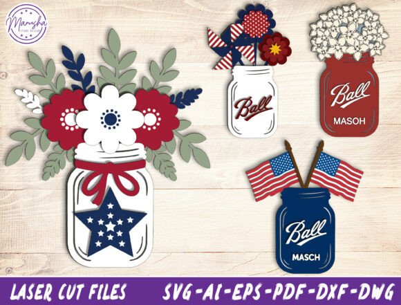 Download Patriotic Mason Jar SVG Bundle - Svg bundle Collection