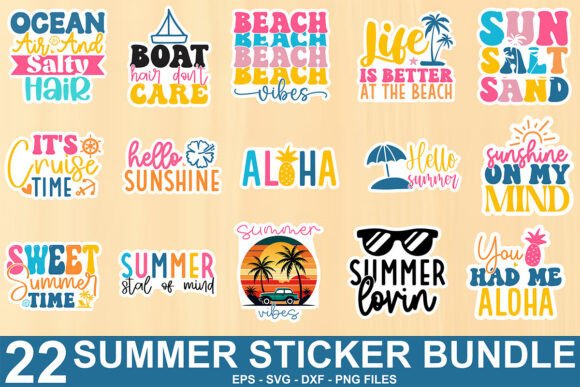 Download Summer Sticker SVG Bundle - Svg bundle Collection