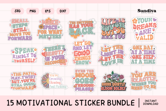 Download Motivational Quote Sticker SVG Bundle V1 - Svg bundle Collection