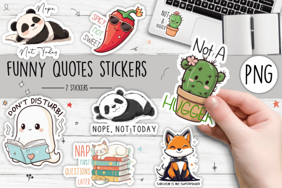 Download Funny Quotes Stickers Set SVG - Quotes Collection
