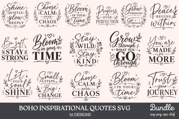 Download Boho Inspirational Quotes SVG Bundle - Svg bundle Collection