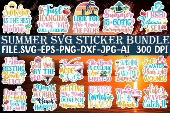 Download Summer Sticker SVG Bundle - Svg bundle Collection