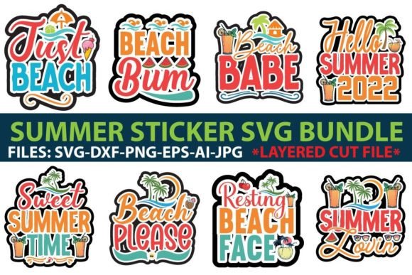 Download Summer Sticker SVG Bundle - Svg bundle Collection