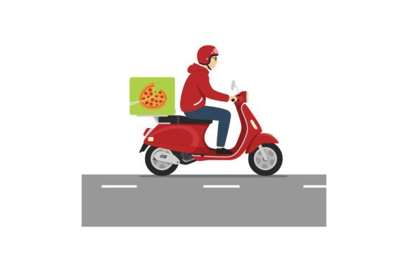 Download Pizza Delivery Rider on Red Scooter Ridi - Premium Bundle