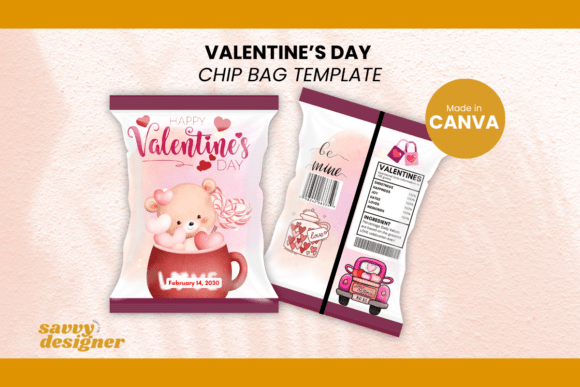 Download Happy Valentine's Day Chip Bag Template - Happy valentine Collection
