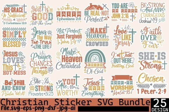 Download Christian Sticker SVG Bundle,Printable - Svg bundle Collection