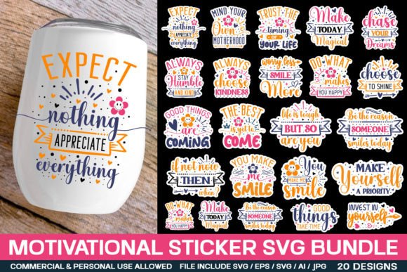 Download Motivational Sticker Svg Bundle,inspirat - Svg bundle Collection